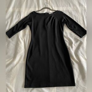 Esprit modest crew neck jersey 3/4 length sleeves knee length black dress. M.